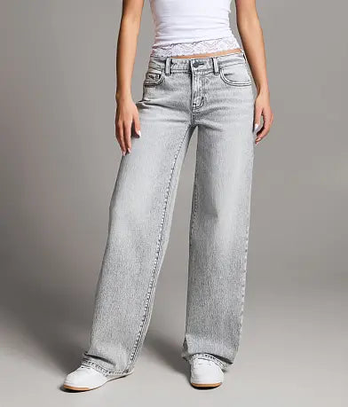 Taylor Low Slung Wide Leg Stretch Jean