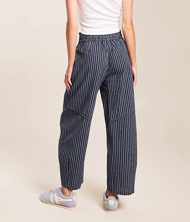 High Rise Striped Barrel Pant